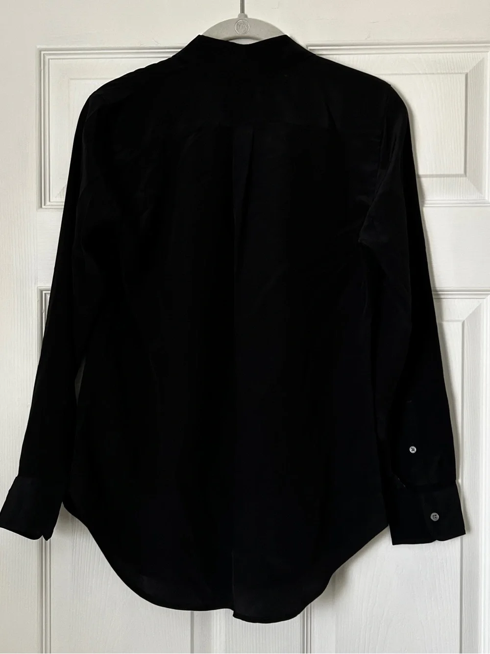 J. Crew Silk Black Long-Sleeve Button-Down Shirt